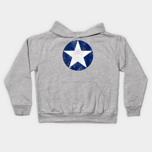 WW2 USAAF Retro Air Force Fighter Bomber Kids Hoodie by TCP